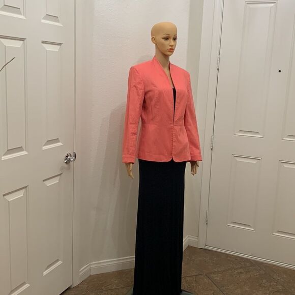 Jones Wear Size 10 Tangerine Snap Waist Rolled Sleeve Woman’s Casual Work Jacket - Picture 2 of 7